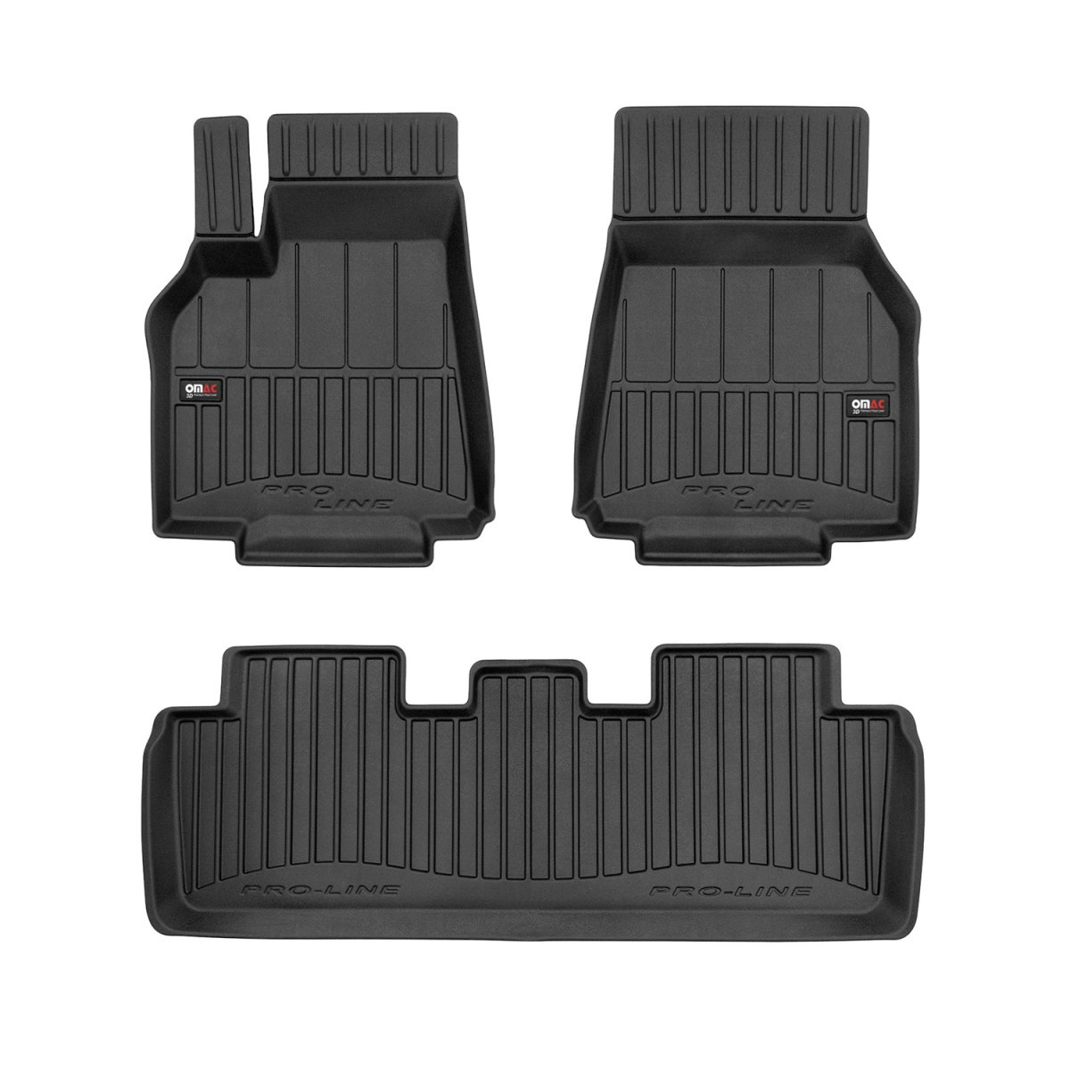 Tesla Model Y Floor Mats - Omac - Proline Premium TPE 3 Pcs - Black - '20-'25